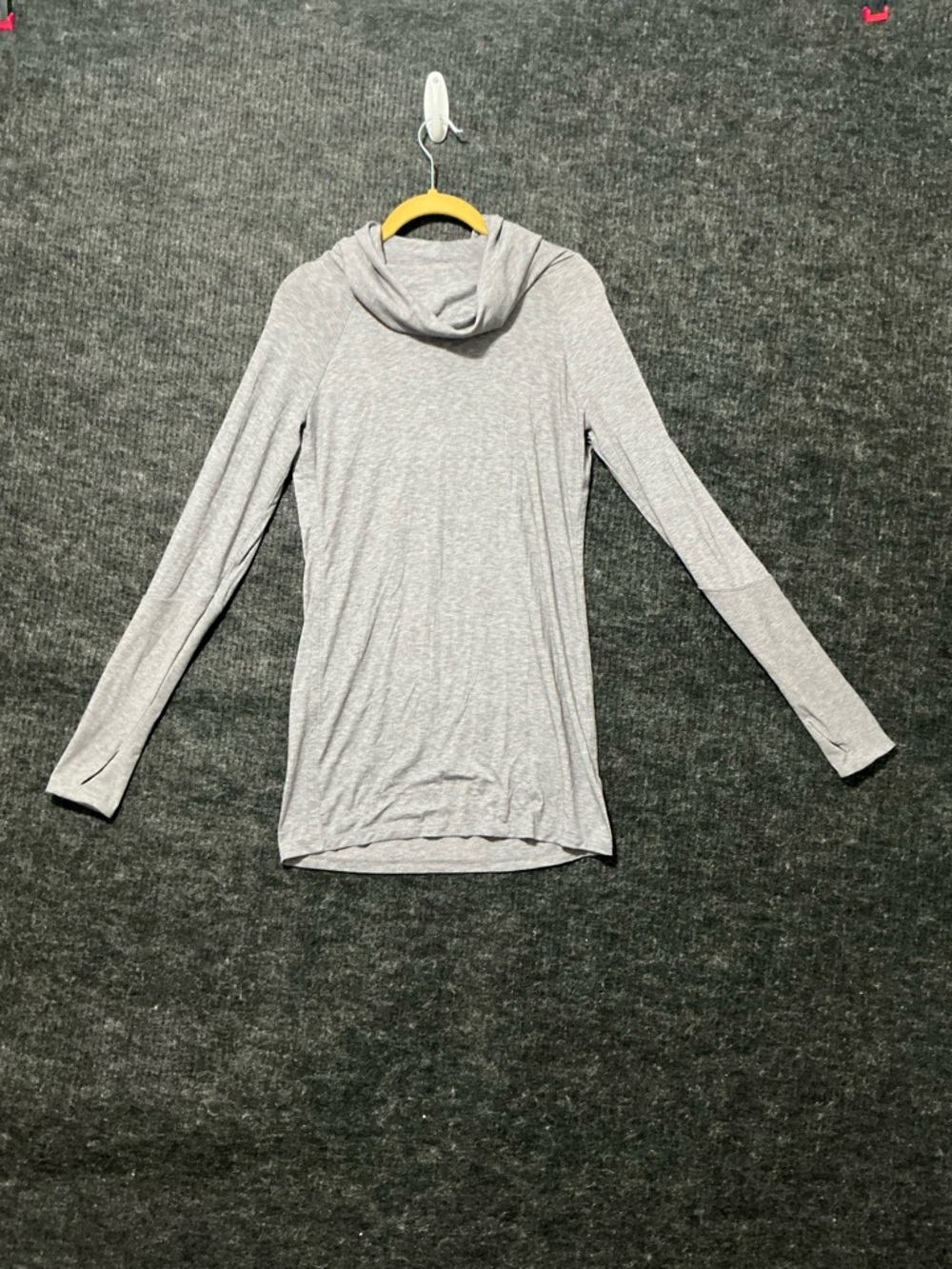 Athleta Heather Gray Long-Sleeve Hooded Women's Top